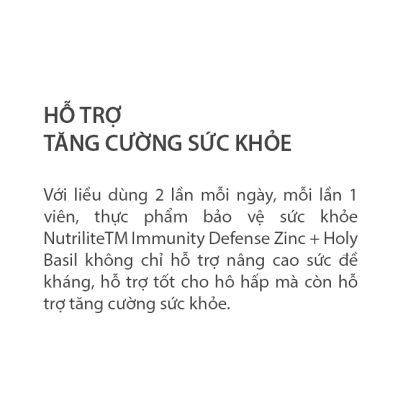 Nutrilite Immunité Defense – Zinc Et Basilic Sacré – 60 Comprimés – Exp 04/2026 – Neuf